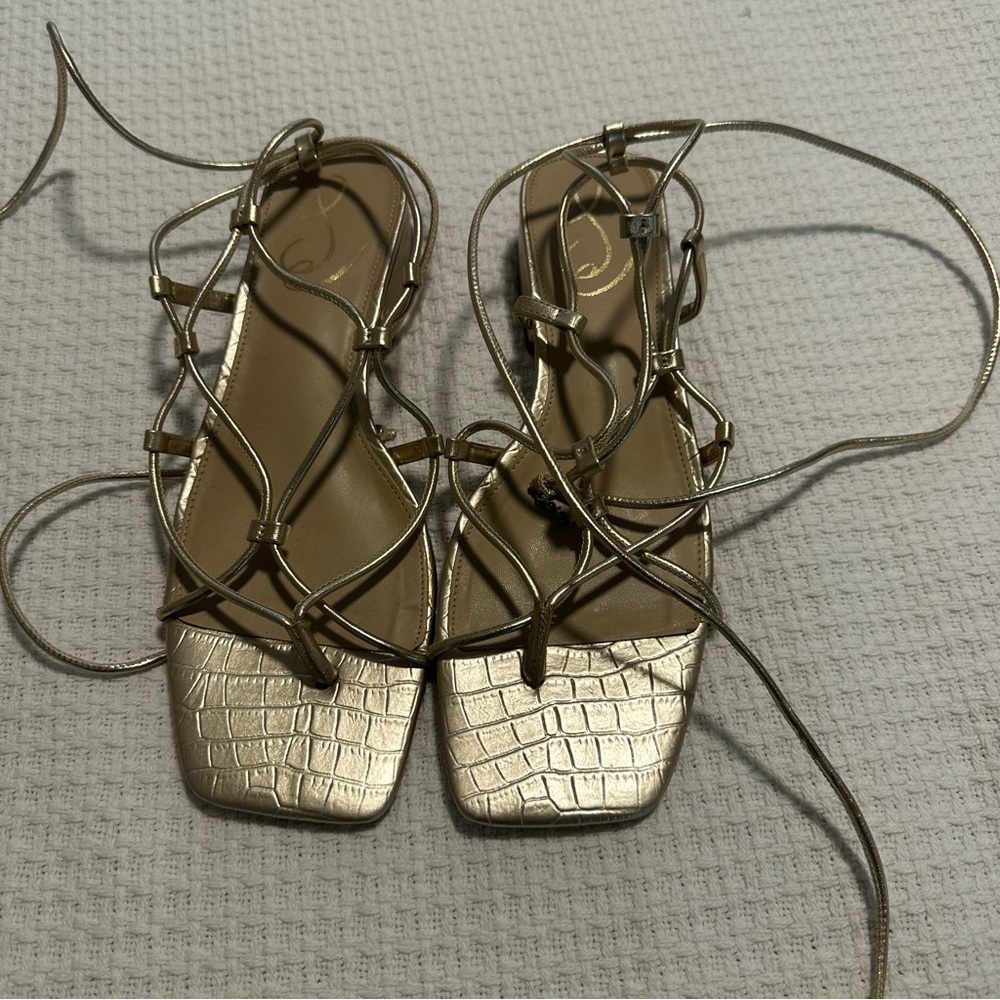 Sam Edelman Daffy Gold Strappy Women's Sandals